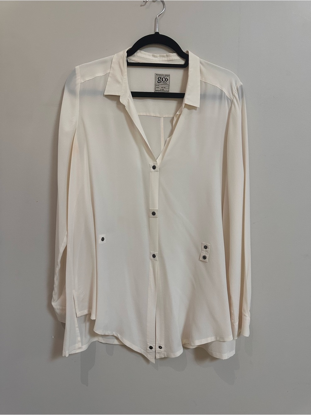 GO BY GO SILK Cream Silk Blouse